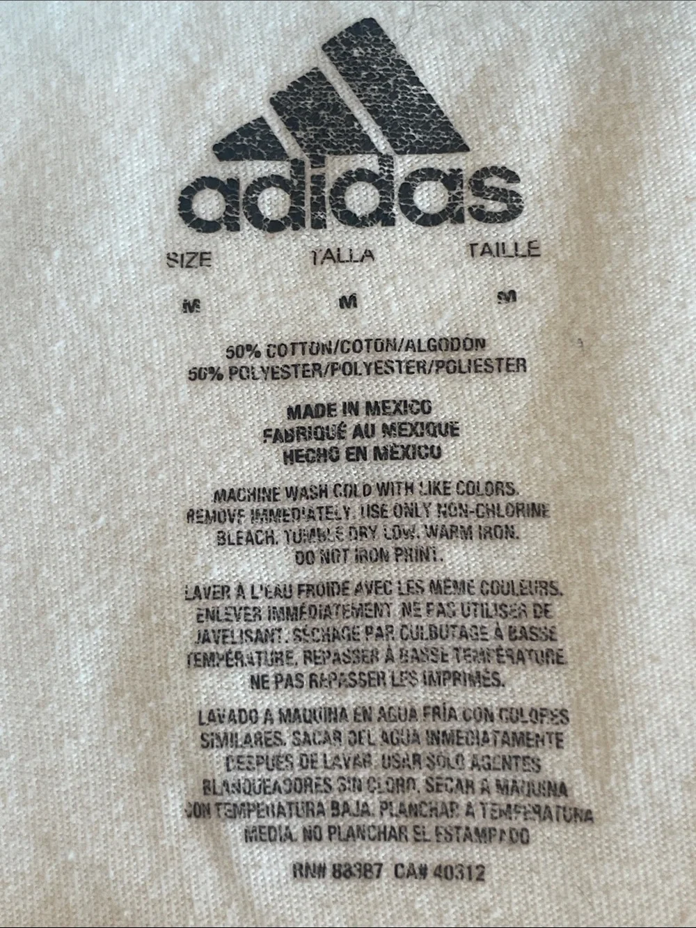 Vintage adidas White t-shirt short sleeve Tee Red Black ball unisex adult size M